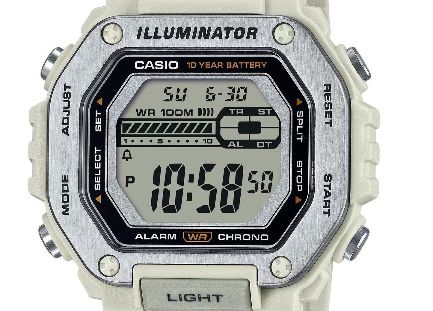 Casio Standard Digital White Resin Strap Quarz MWD-110H-8AV 100M Herrenuhr