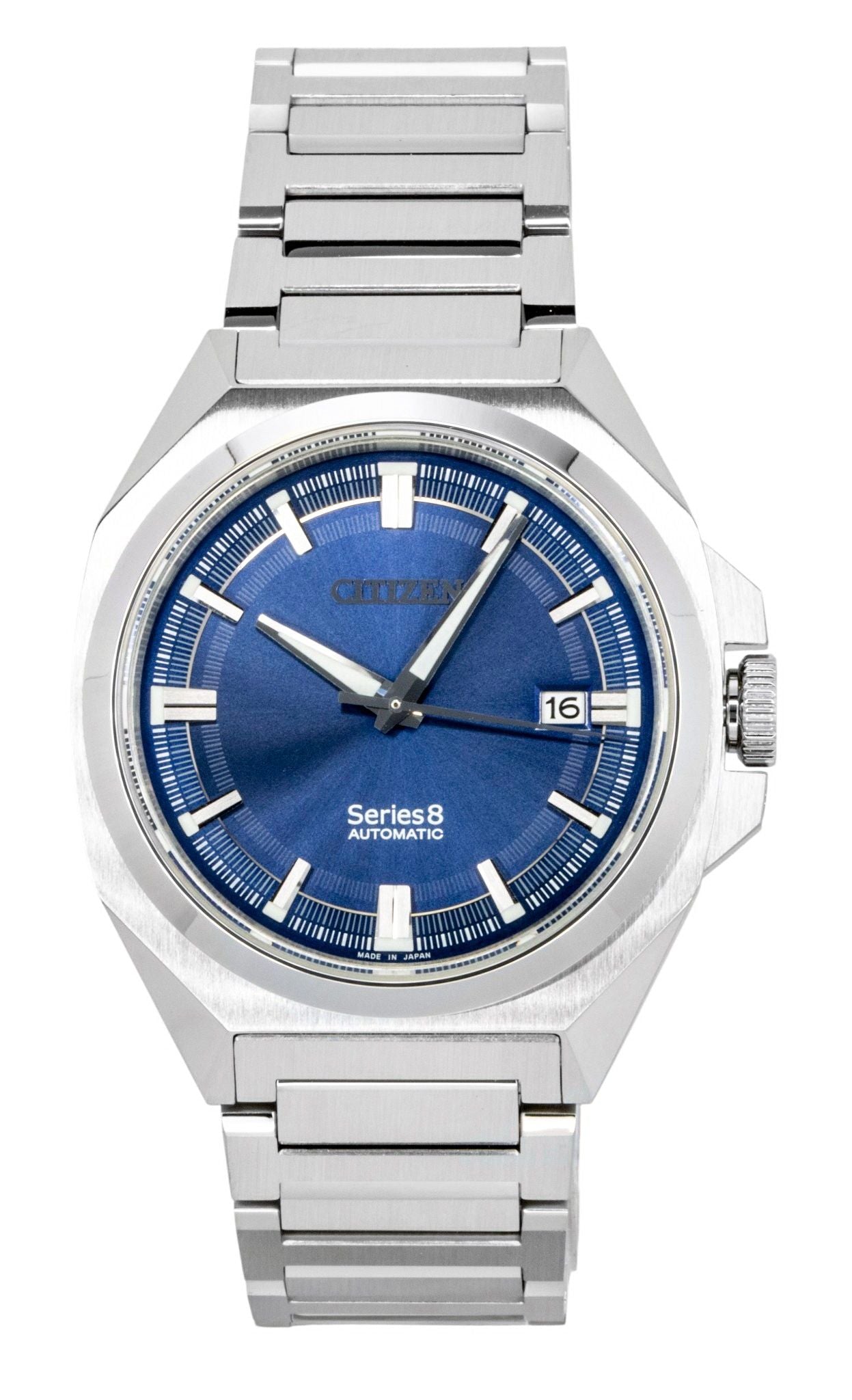 Citizen Series 8 Edelstahl Blaues Zifferblatt Automatik NB6010-81L 100M Herrenuhr