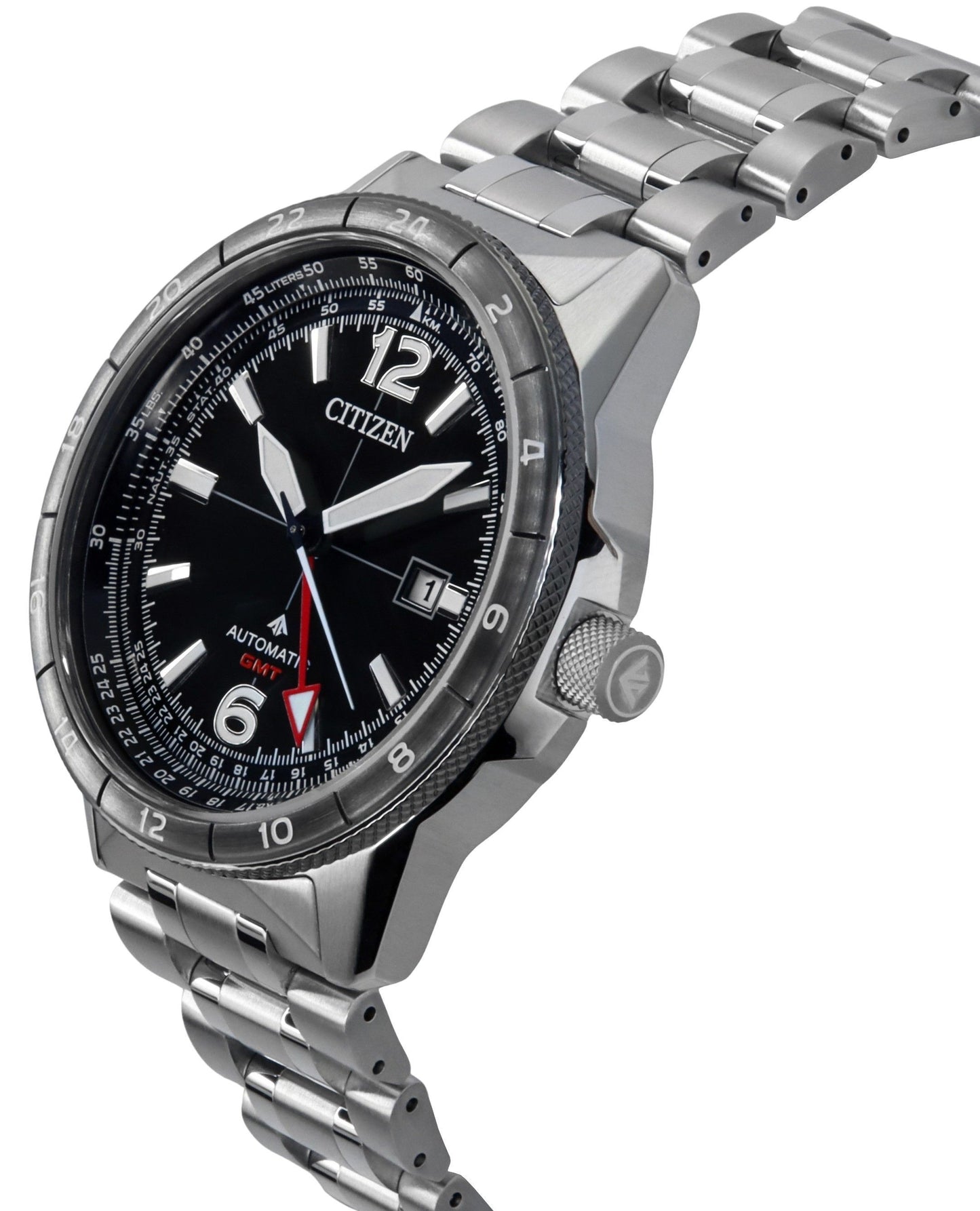 Citizen Promaster Air GMT Edelstahl Schwarzes Zifferblatt Automatik NB6046-59E 200M f?r Herren Pilot Watch