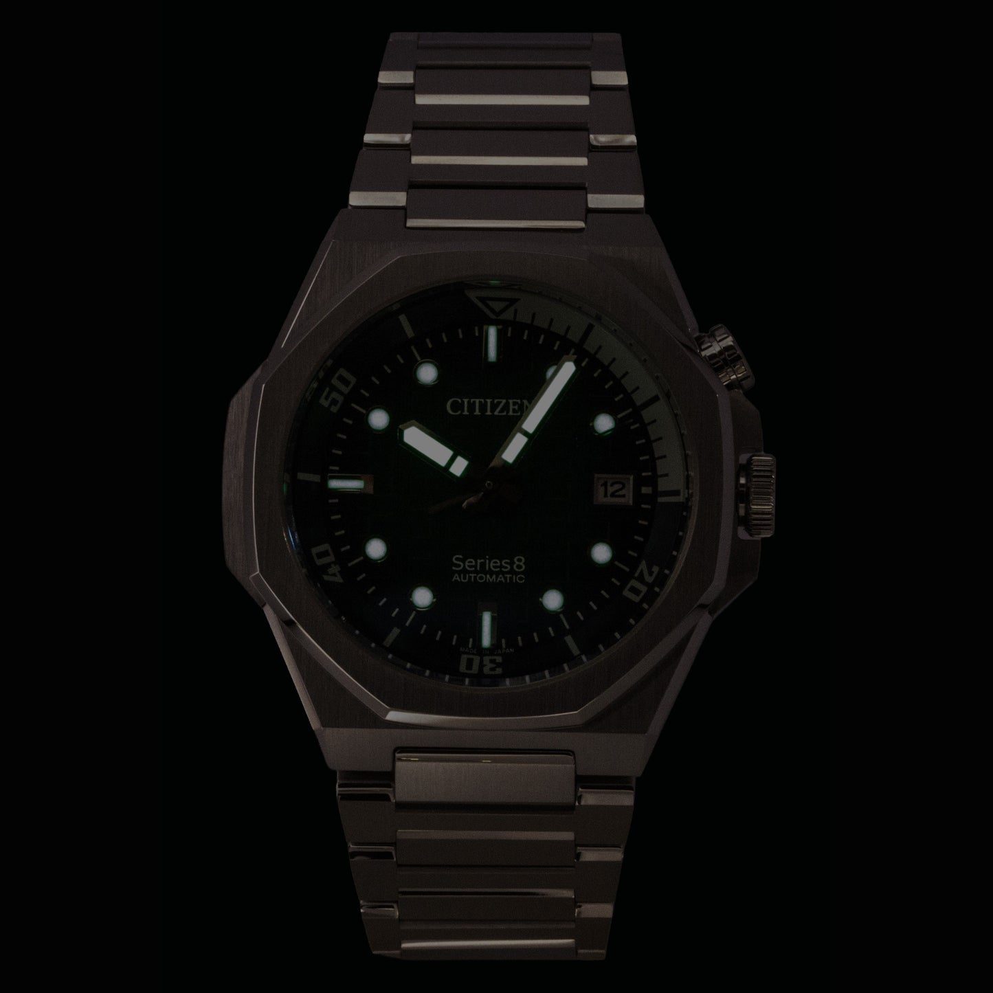 Citizen Series 8 Edelstahl Gr?nes Zifferblatt Automatik Taucher NB6060-58X 200M Herrenuhr