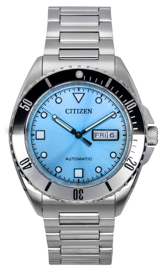 Citizen Sport Edelstahl Light Blaues Zifferblatt Automatik NH7530-52L 100M Herrenuhr
