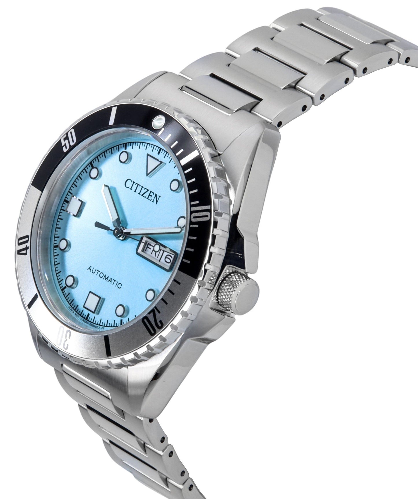 Citizen Sport Edelstahl Light Blaues Zifferblatt Automatik NH7530-52L 100M Herrenuhr