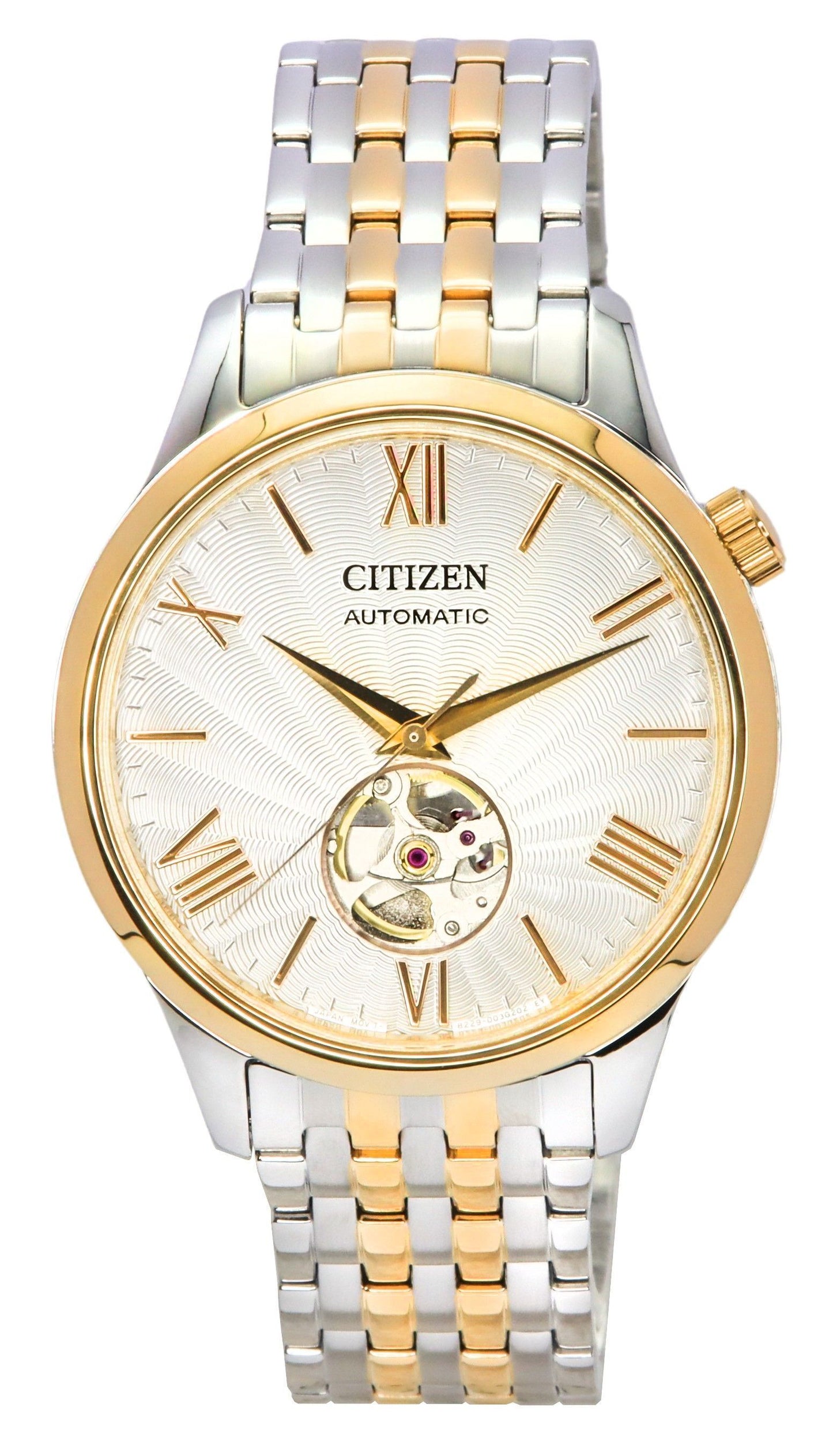 Citizen Two Tone Edelstahl Open Heart White Dial Automatik NH9136-88A Herrenuhr