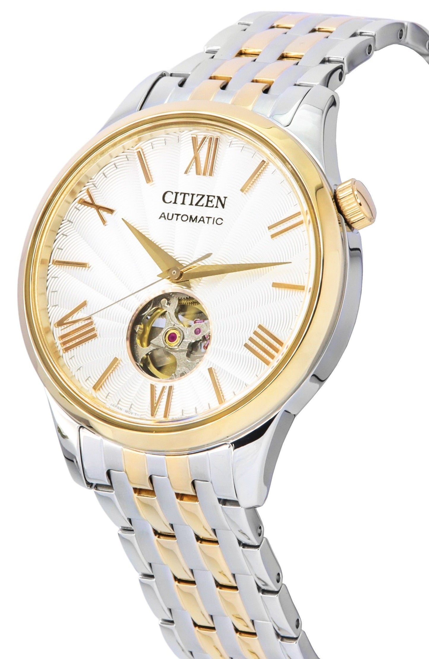 Citizen Two Tone Edelstahl Open Heart White Dial Automatik NH9136-88A Herrenuhr