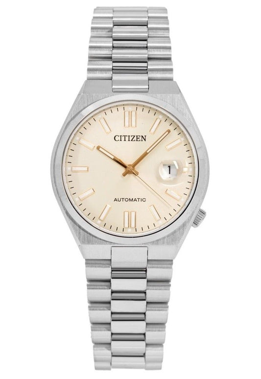 Citizen Tsuyosa Edelstahl Beige Dial Automatik NJ0151-88W Herrenuhr