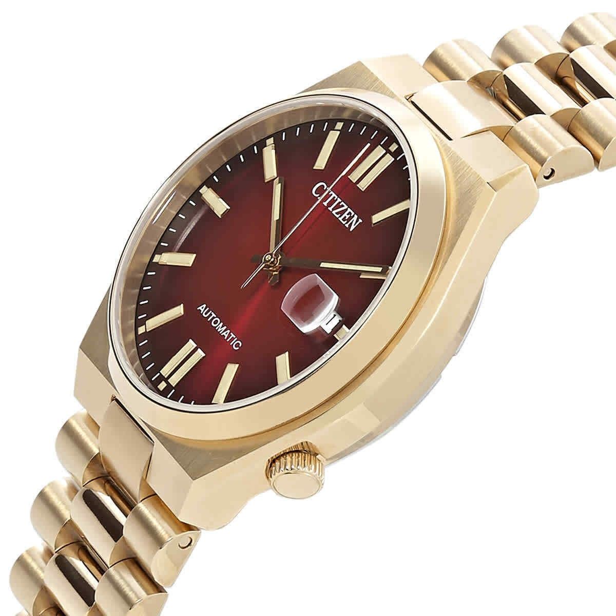 Citizen Tsuyosa Goldfarben Edelstahl Wine Red Dial Automatik NJ0153-82X Herrenuhr