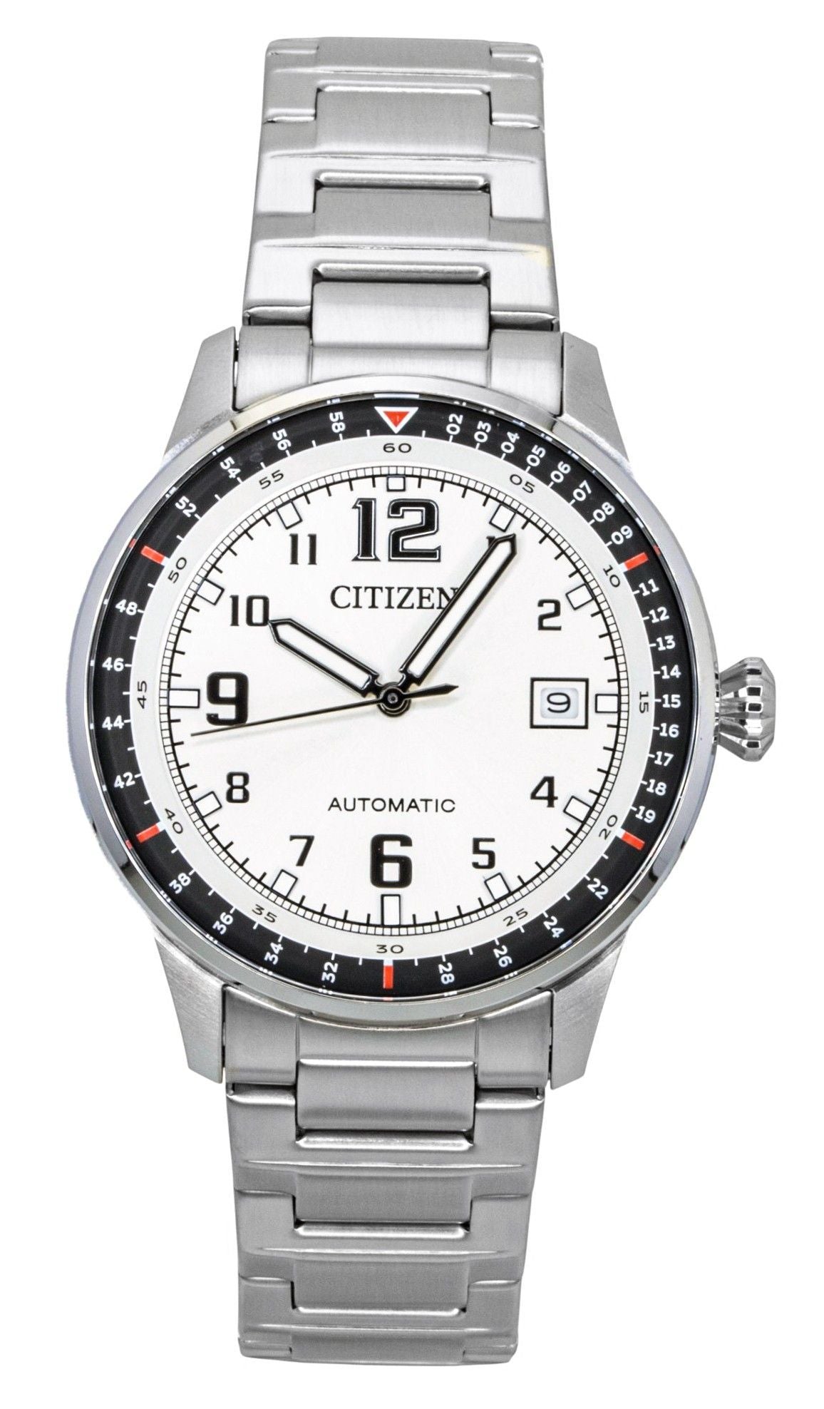 Citizen Edelstahl White Dial Automatik NJ0190-51A 100M Herrenuhr