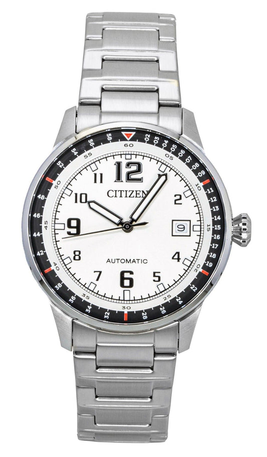 Citizen Edelstahl White Dial Automatik NJ0190-51A 100M Herrenuhr