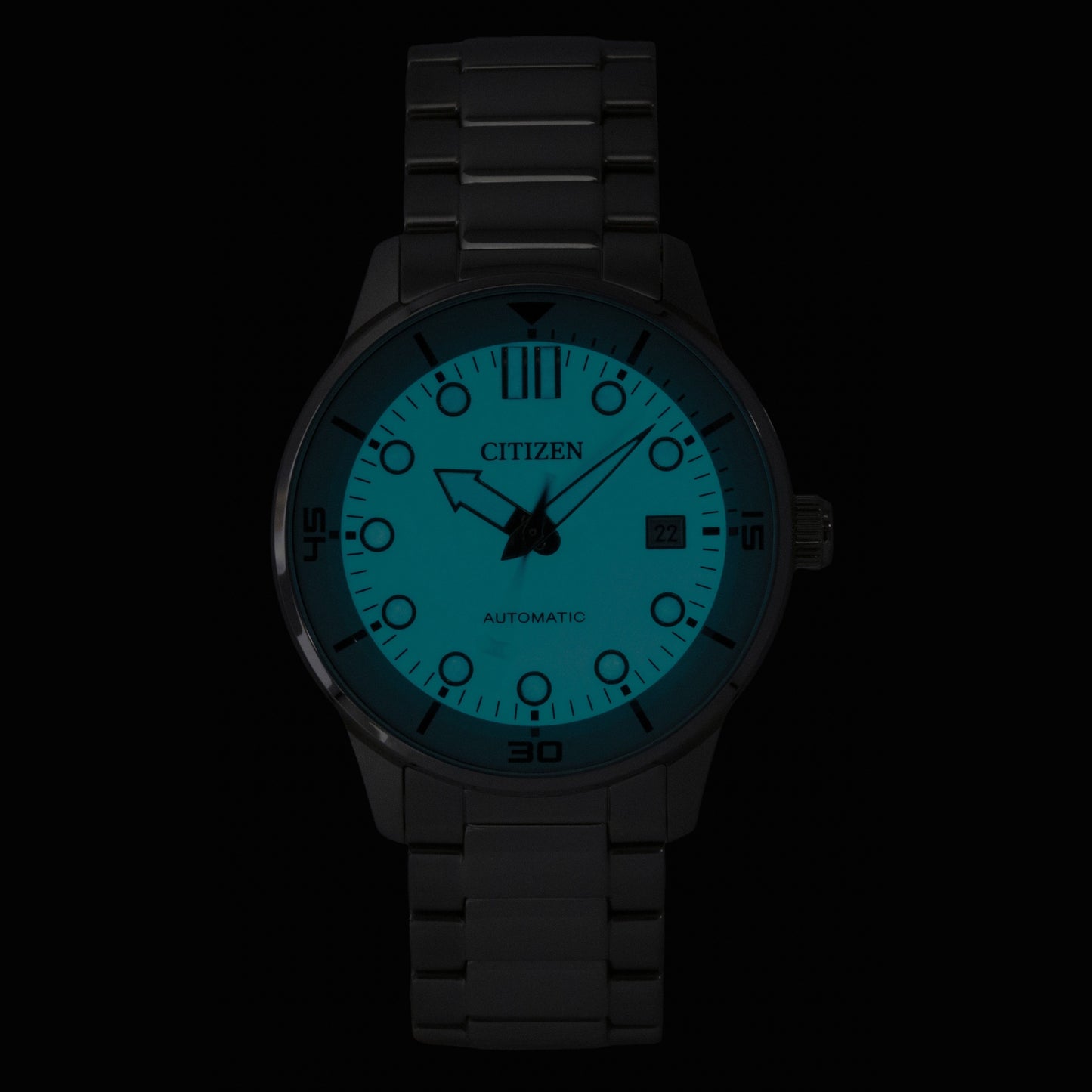 Citizen Analog Edelstahl Turquoise Dial Automatik NJ0191-83M 100M Herrenuhr