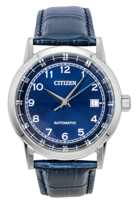 Citizen Lederarmband Blaues Zifferblatt Automatik NJ0210-13L Herrenuhr