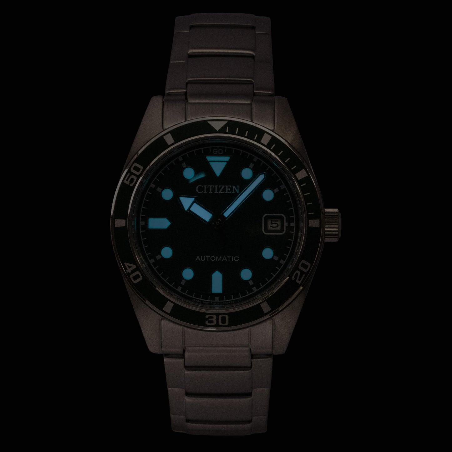 Citizen Edelstahl Gr?nes Zifferblatt Automatik NJ0220-52X 100M Herrenuhr