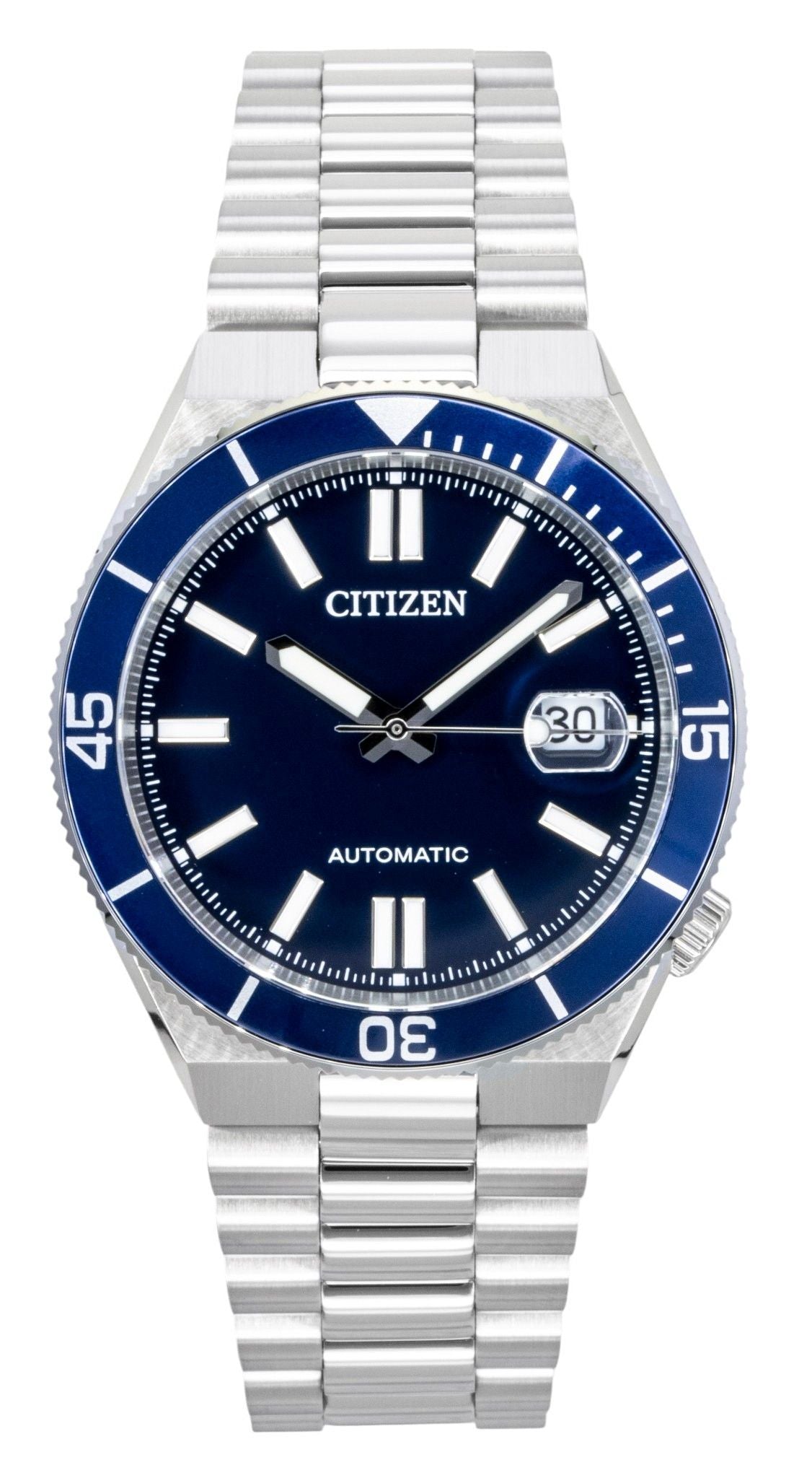 Citizen Edelstahl Navy Blaues Zifferblatt Automatik NJ0230-59L 100M Herrenuhr