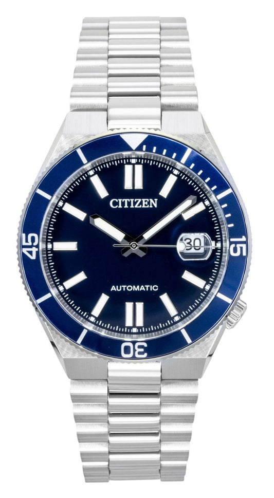 Citizen Edelstahl Navy Blaues Zifferblatt Automatik NJ0230-59L 100M Herrenuhr