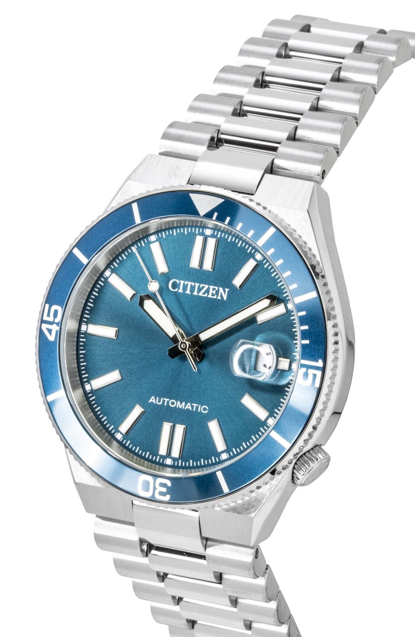 Citizen Tsuyosa Analog Edelstahl Blaues Zifferblatt Automatik NJ0231-56L 100M Herrenuhr