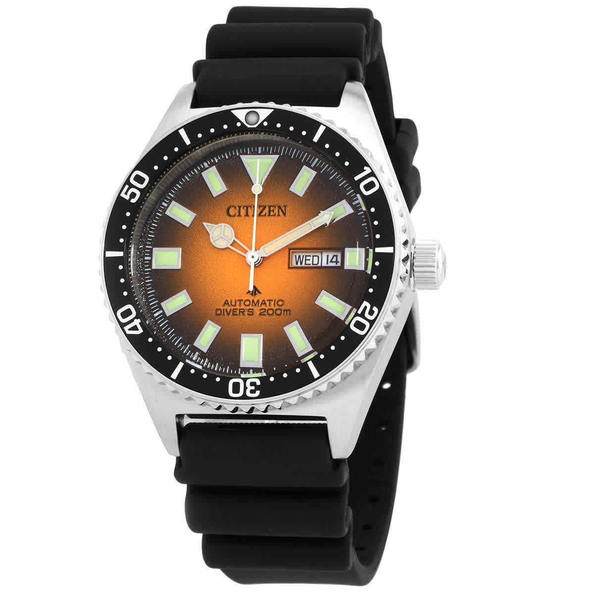 Citizen Promaster Marine Rubber Strap Orange Dial Automatik Taucher NY0120-01Z 200M Herrenuhr