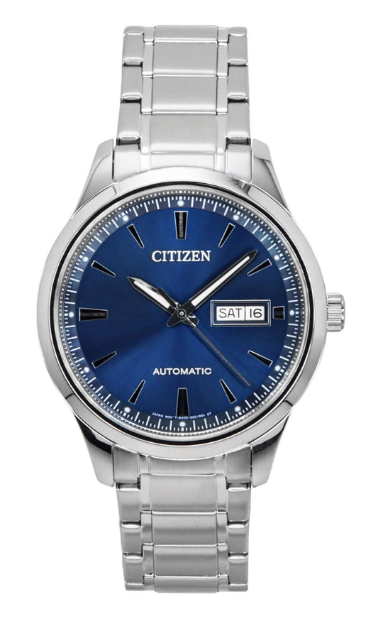 Citizen Edelstahl Blaues Zifferblatt Automatik NY4058-79L Herrenuhr