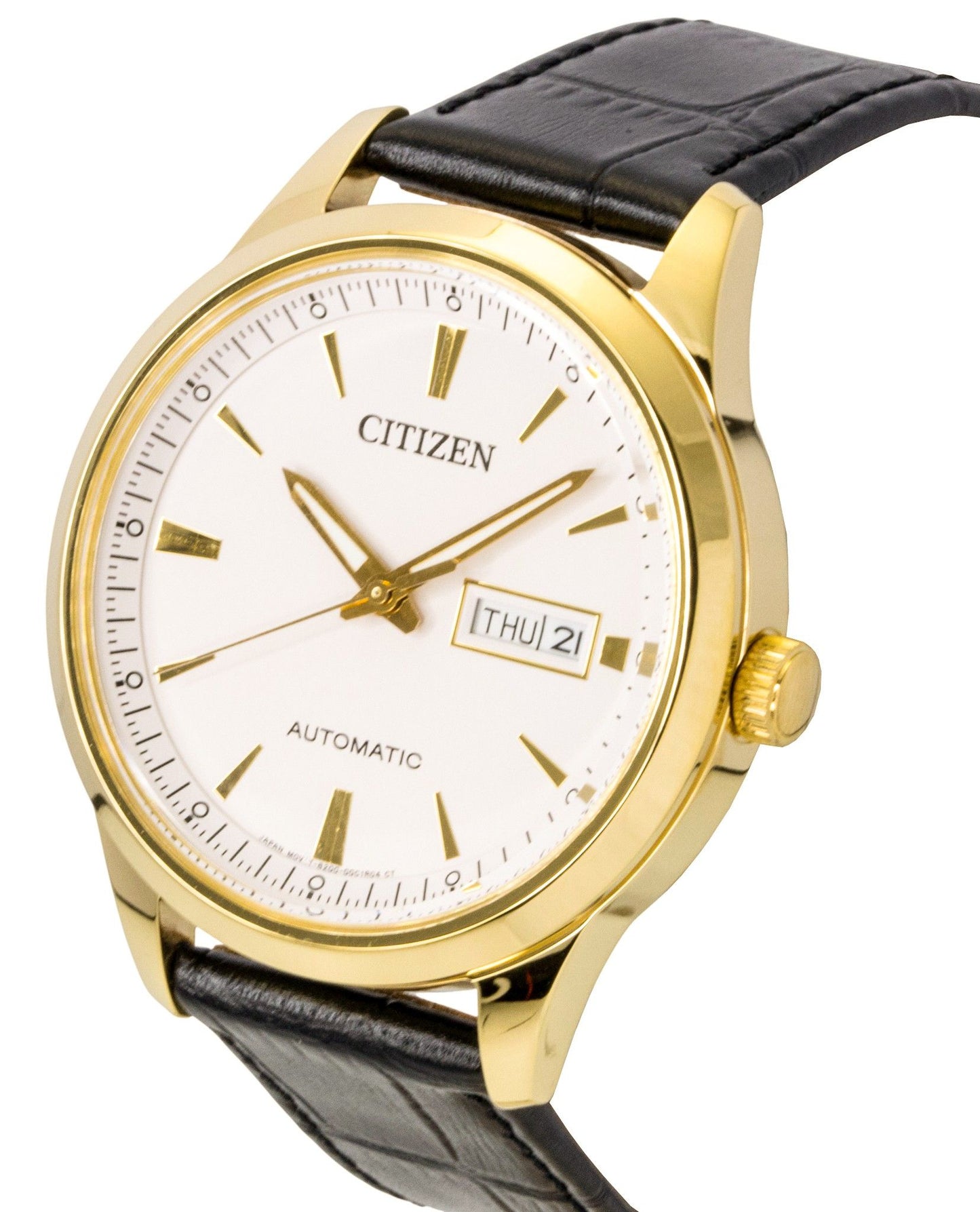 Citizen Lederarmband White Dial Automatik NY4059-09A Herrenuhr