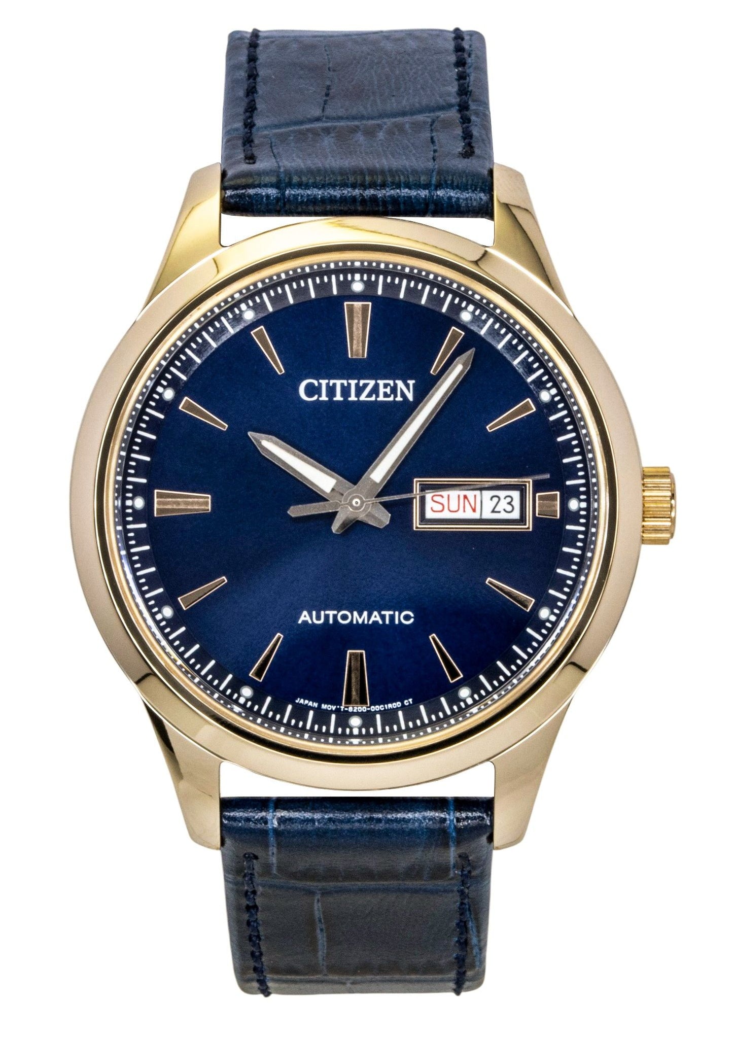 Citizen Tsuyosa Analog Lederarmband Blaues Zifferblatt Automatik NY4063-01L Herrenuhr
