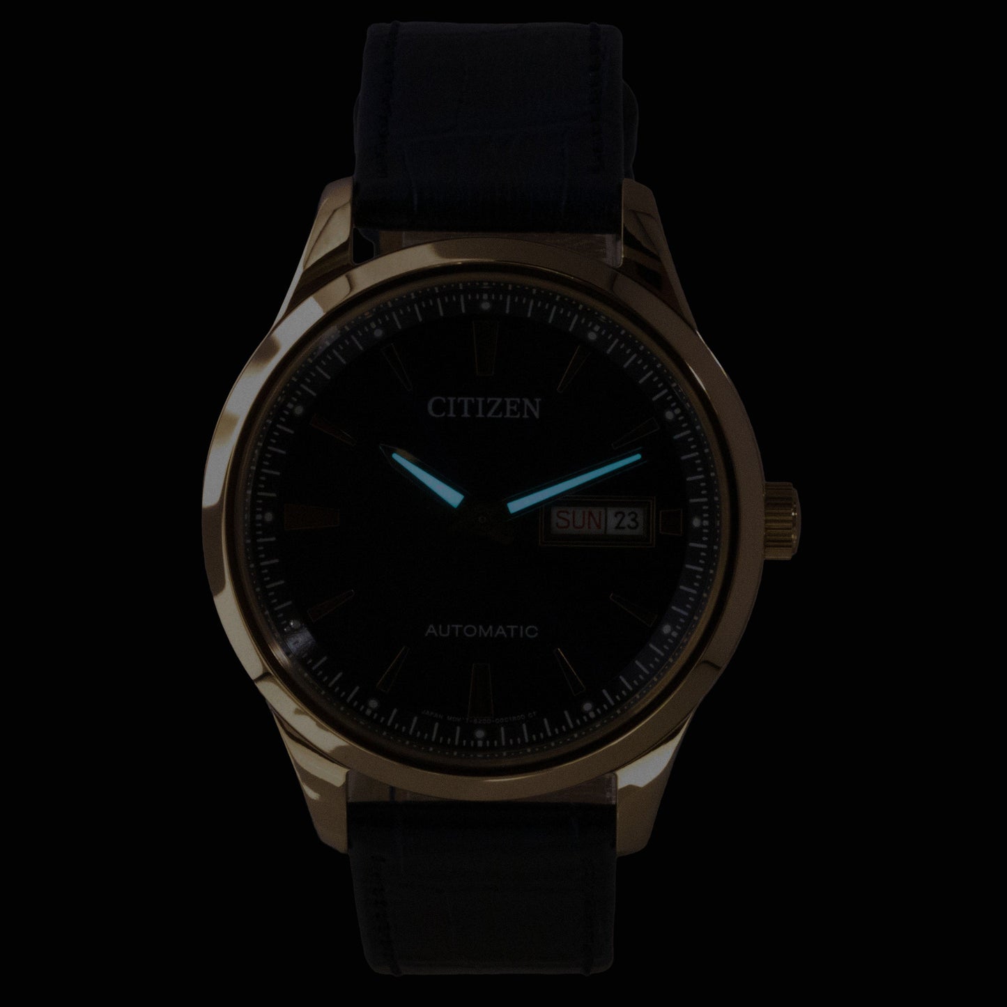Citizen Tsuyosa Analog Lederarmband Blaues Zifferblatt Automatik NY4063-01L Herrenuhr