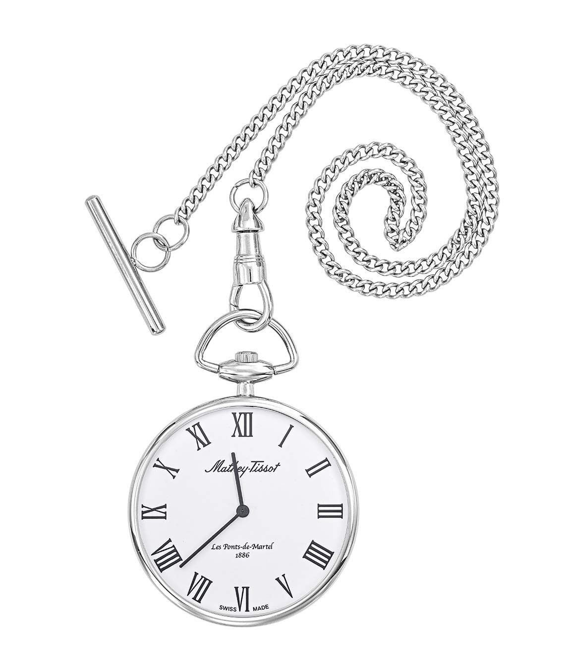 Mathey-Tissot Edelstahl White Dial Quarz P3ABR Unisex Pocket Watch