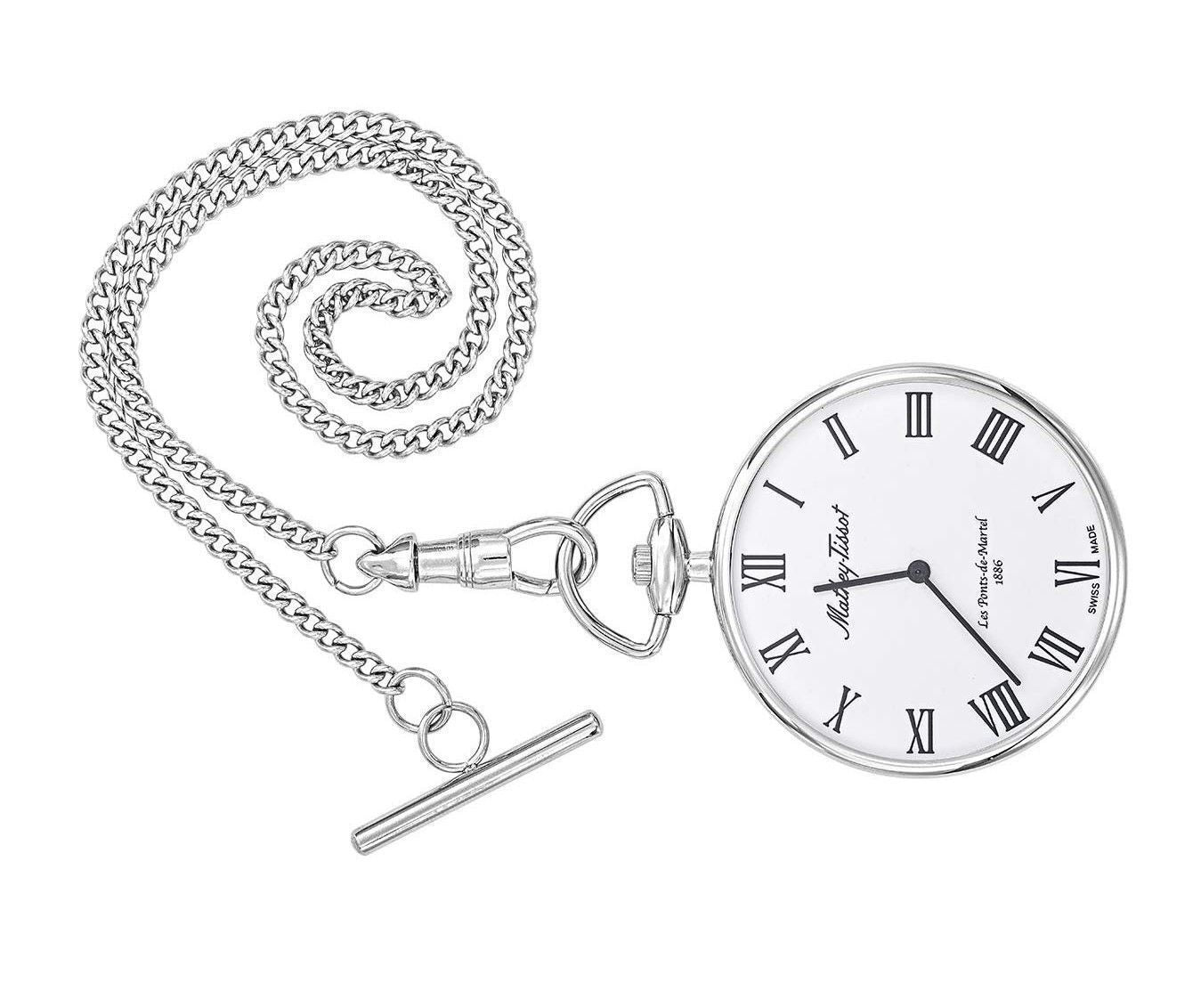 Mathey-Tissot Edelstahl White Dial Quarz P3ABR Unisex Pocket Watch