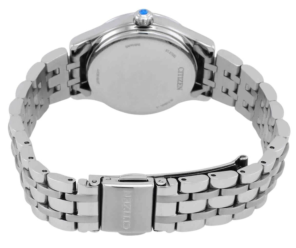 Citizen Luna Edelstahl Open Heart Silberfarbenes Zifferblatt Automatik PR1040-88A Damenuhr