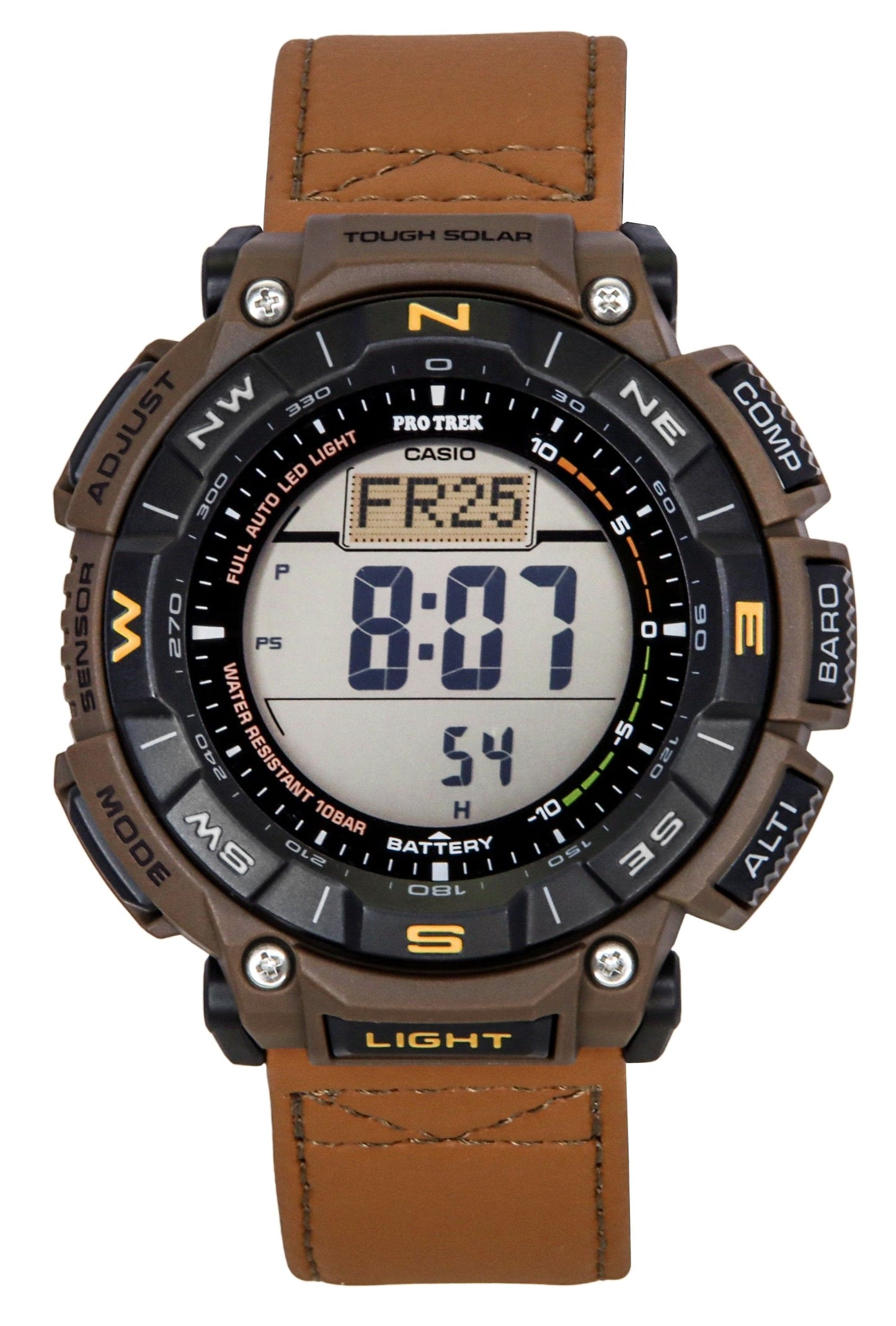 Casio Pro Trek Climber Line Digital Lederarmband Solar PRG-340L-5 100M Herrenuhr