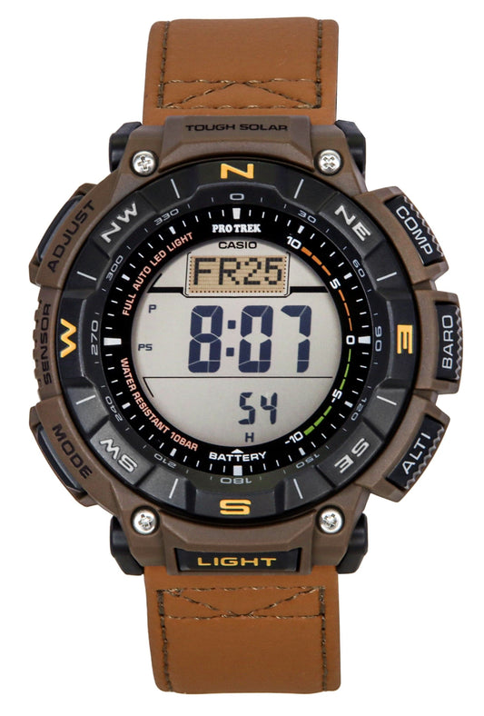 Casio Pro Trek Climber Line Digital Lederarmband Solar PRG-340L-5 100M Herrenuhr