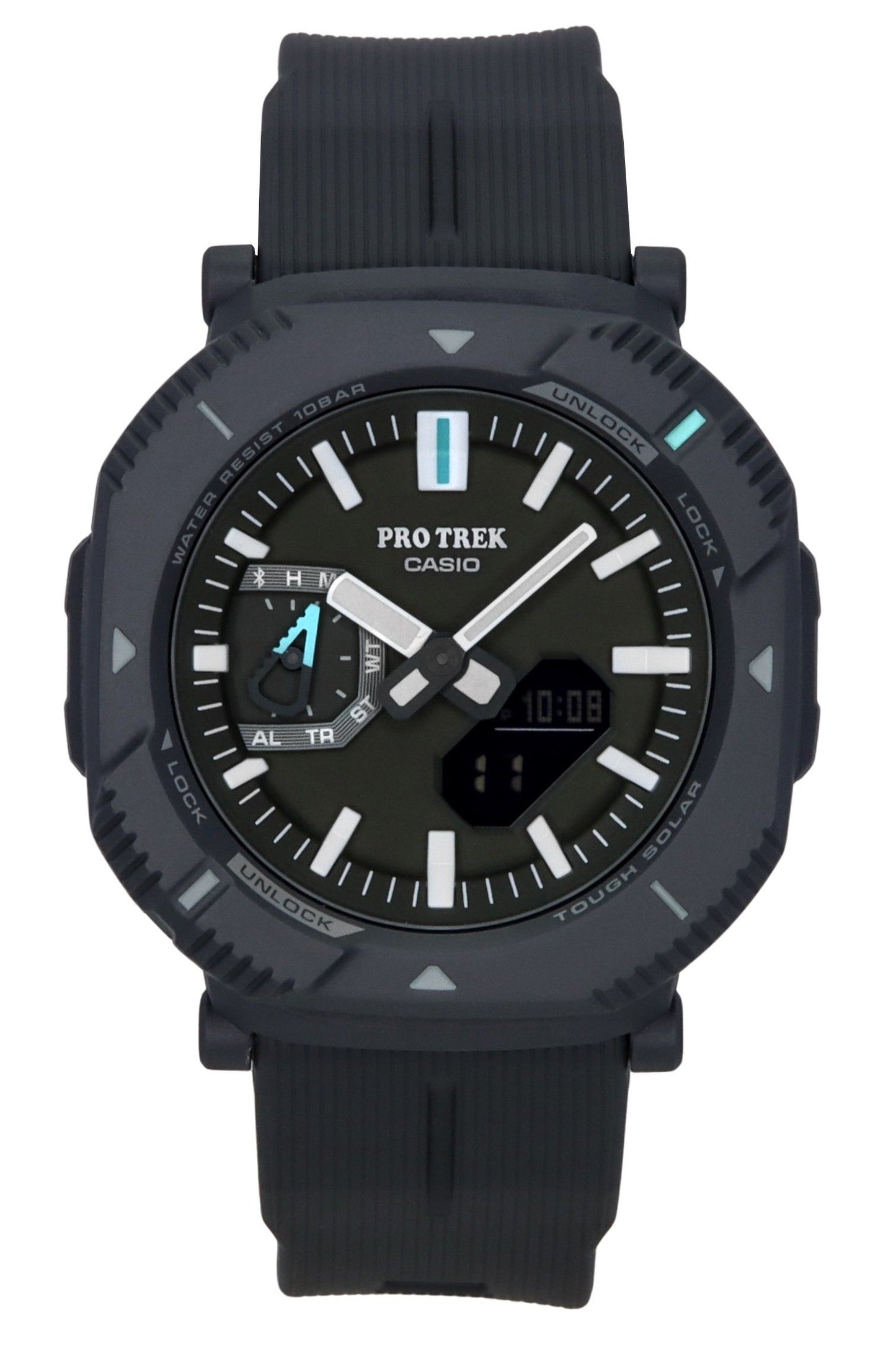 Casio Pro Trek Analog Digital Smartphone Link Resin Gr?nes Zifferblatt Tough Solar PRJ-B001-1 100M Herrenuhr