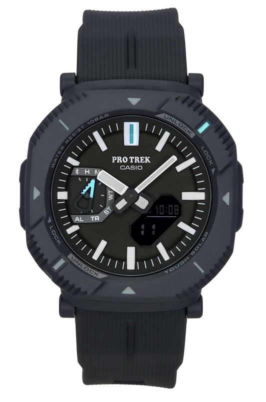 Casio Pro Trek Analog Digital Smartphone Link Resin Gr?nes Zifferblatt Tough Solar PRJ-B001-1 100M Herrenuhr