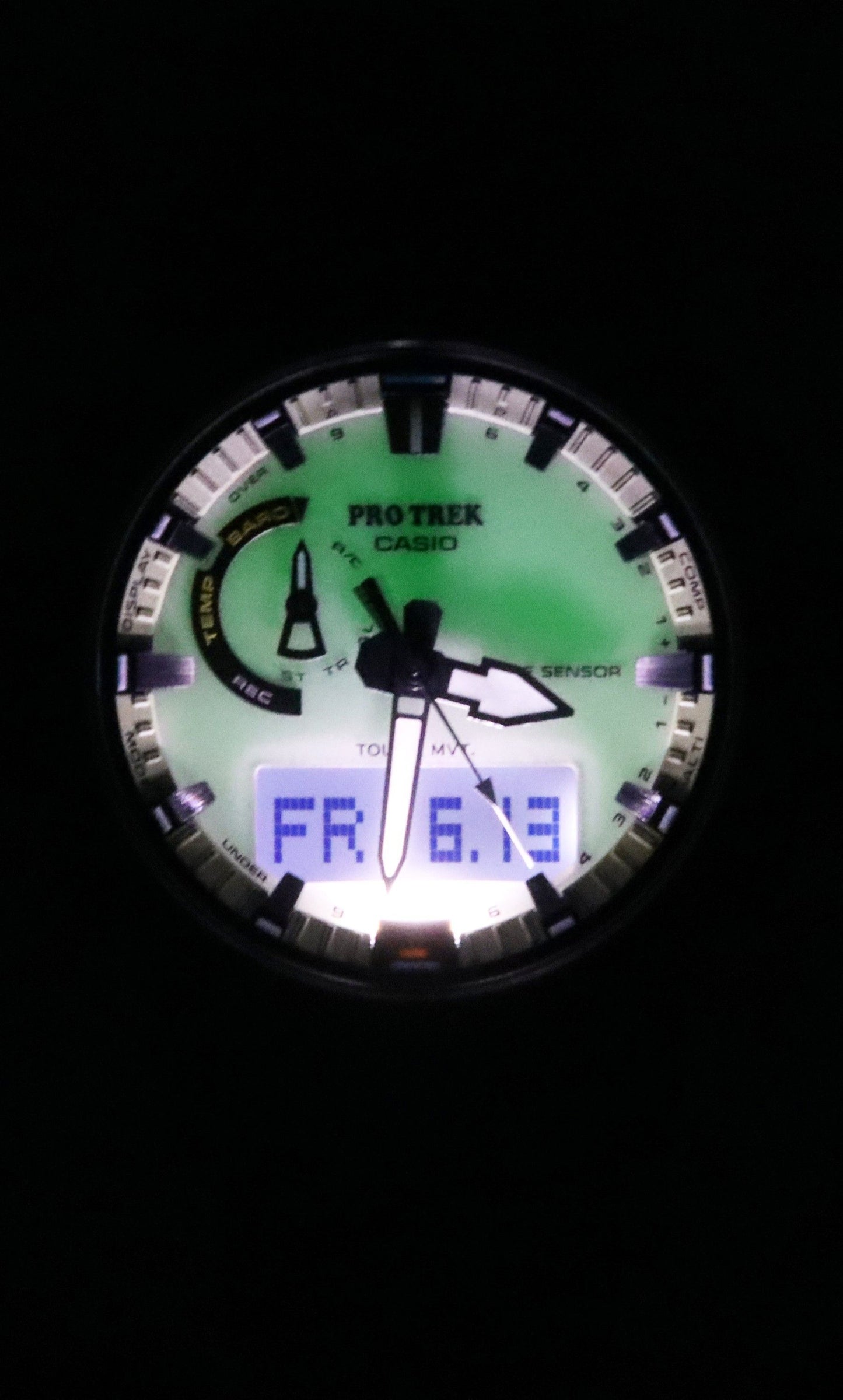 Casio Pro Trek Analog Digital Bio-Based Resin Strap White Dial Solar PRW-61LD-3 100M Herrenuhr