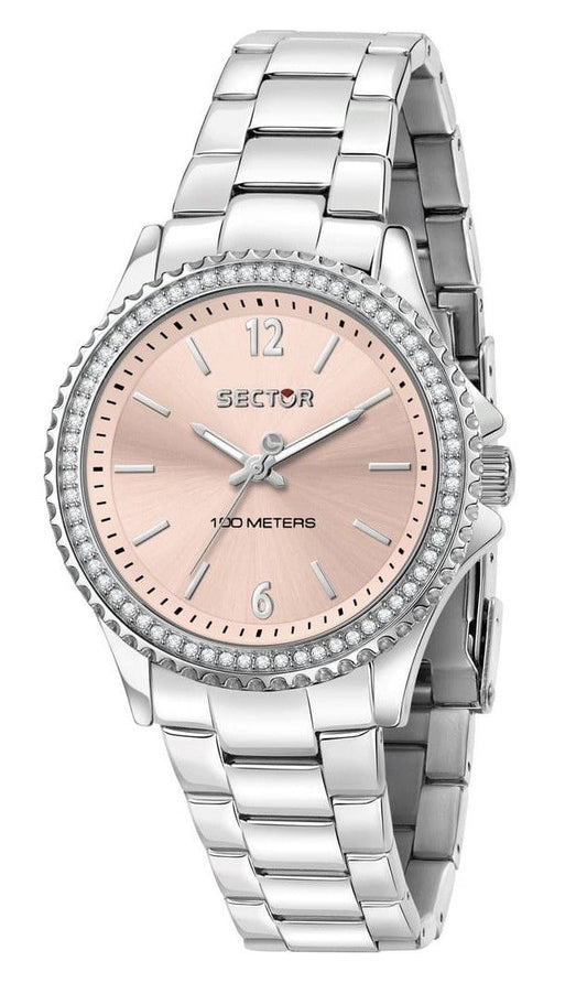 Sector 230 Just Time Crystal Accents Rose Gold Dial Quarz R3253161536 100M Damenuhr