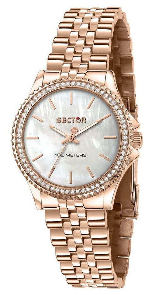 Sector 230 Just Time Rose Gold Edelstahl Perlmutt-Zifferblatt Quarz R3253161537 100M Damenuhr