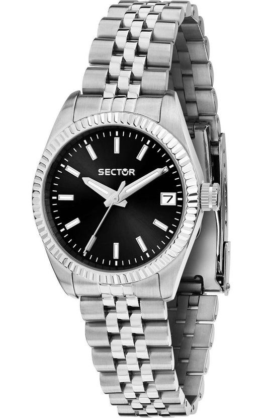 Sector 240 Edelstahl Schwarzes Zifferblatt Quarz R3253240512 Damenuhr