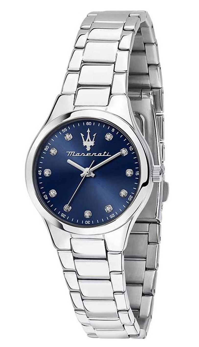 Maserati Attrazione Edelstahl Blue Sunray Dial Quarz R8853151506 Damenuhr