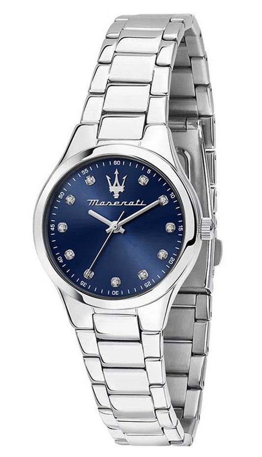 Maserati Attrazione Edelstahl Blue Sunray Dial Quarz R8853151506 Damenuhr