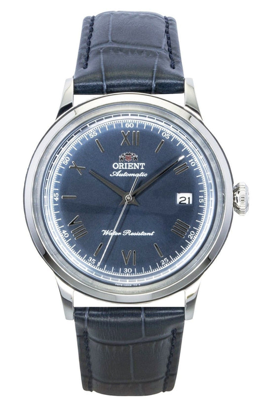 Orient Bambino Classic Lederarmband Navy Blaues Zifferblatt Automatik RA-AC0024L Herrenuhr