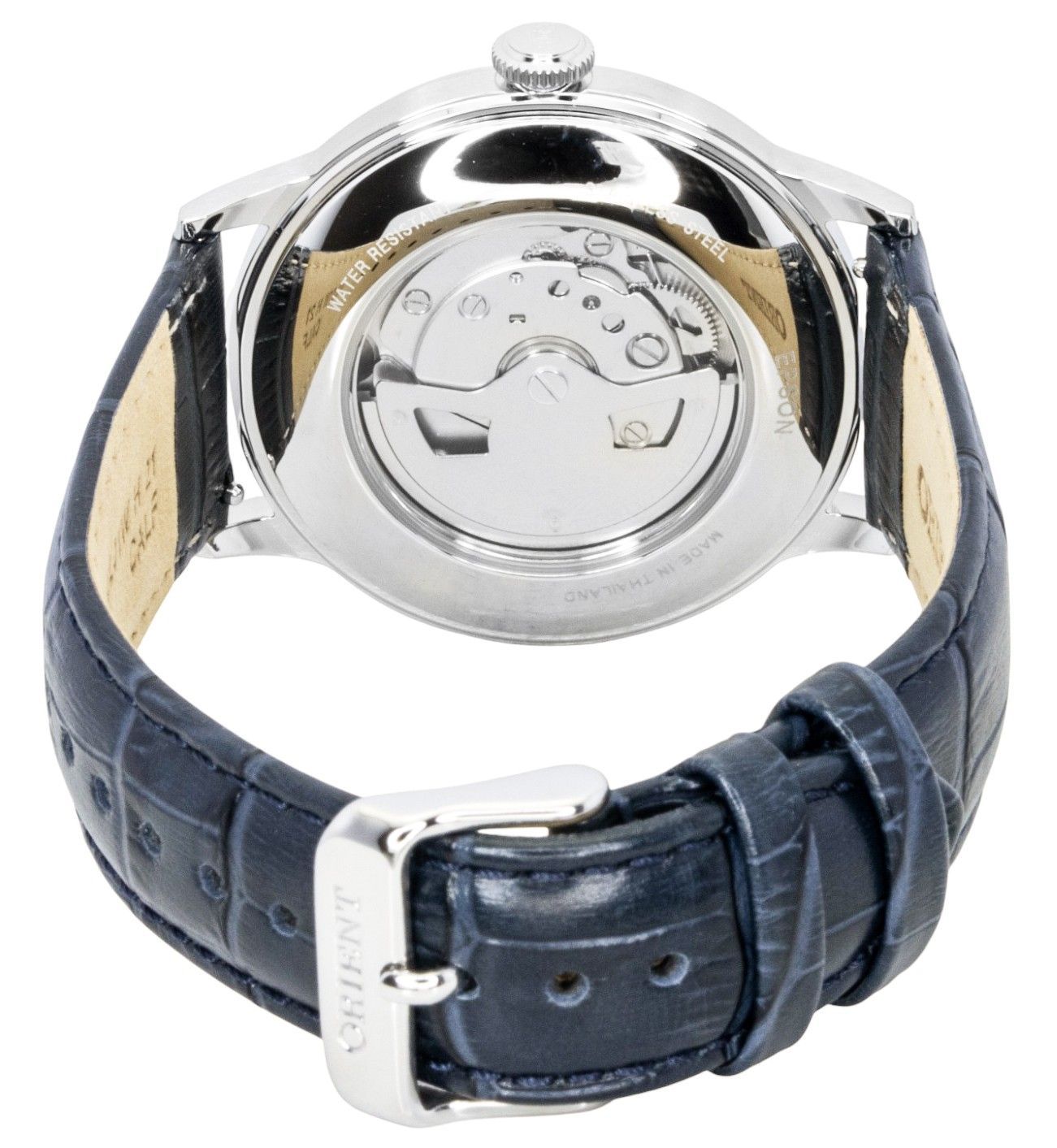 Orient Bambino Classic Lederarmband Navy Blaues Zifferblatt Automatik RA-AC0024L Herrenuhr