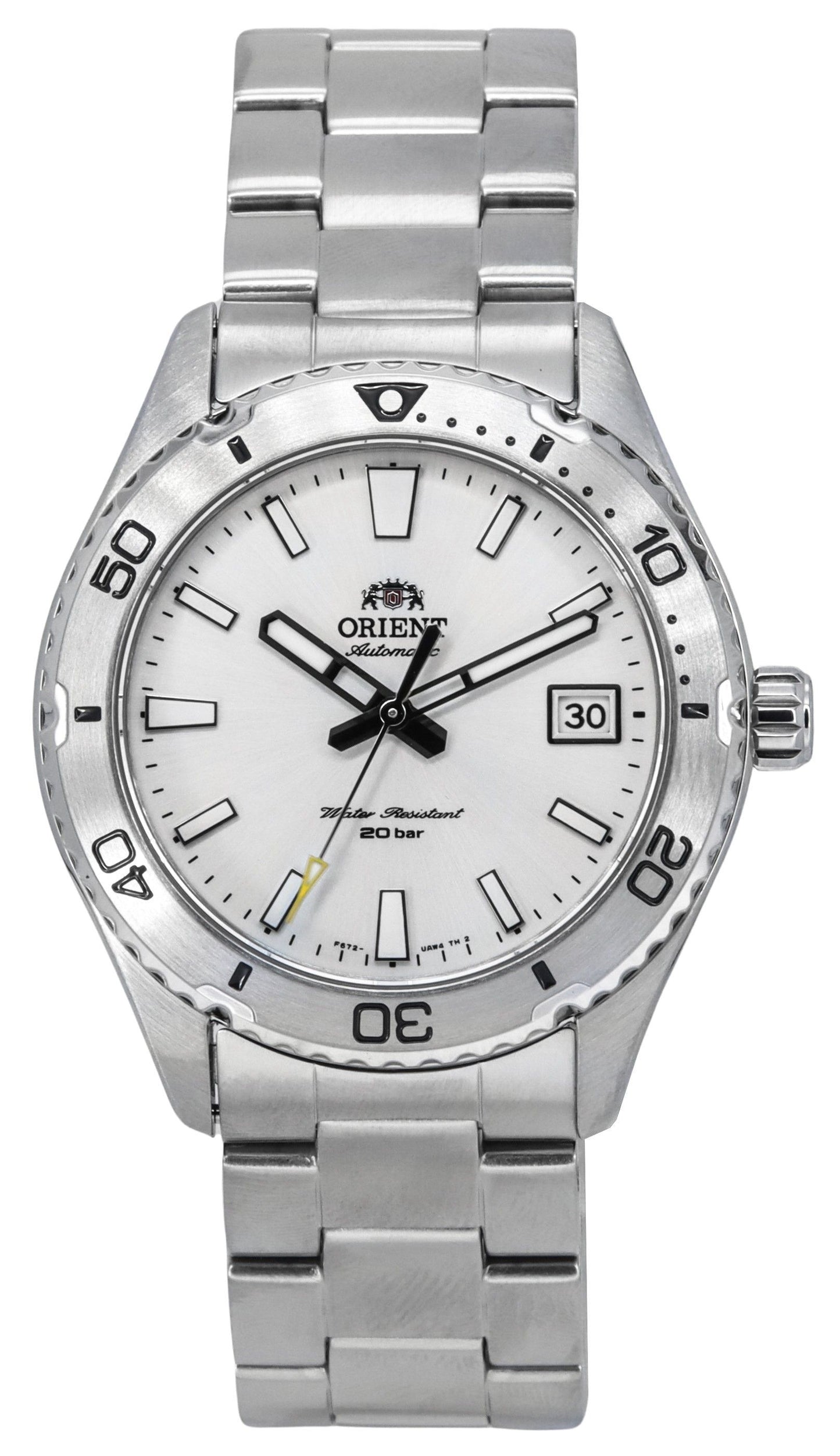 Orient Sports Mako Edelstahl White Dial Automatik Taucher RA-AC0Q03S10B RA-AC0Q03S30B 200M Herrenuhr