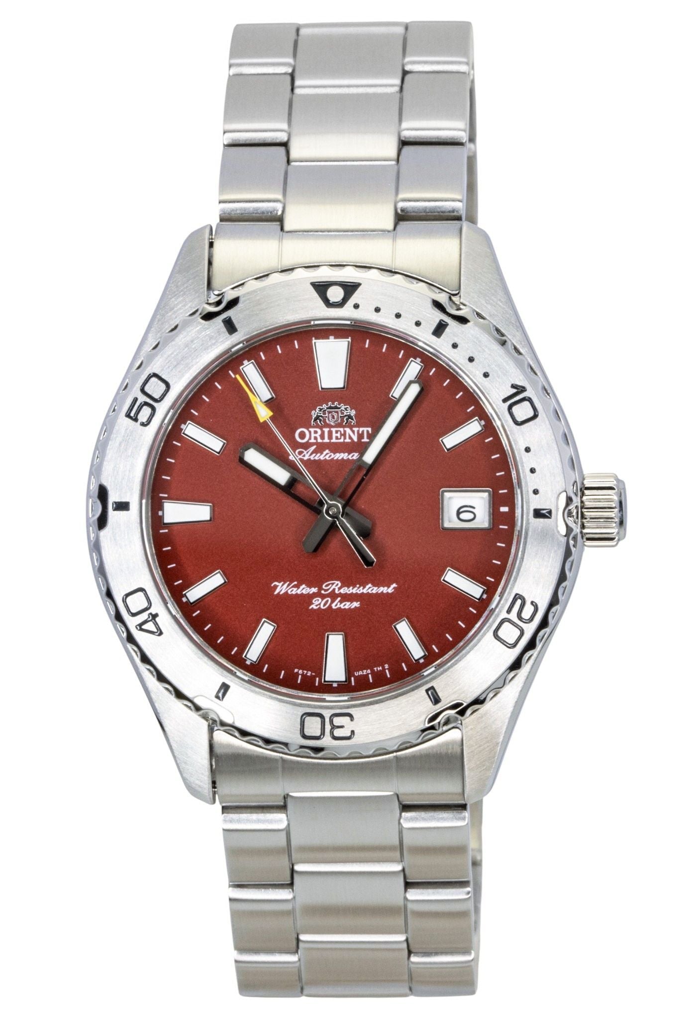 Orient Mako Edelstahl Red Dial Automatik Taucher RA-AC0Q09R 200M Herrenuhr