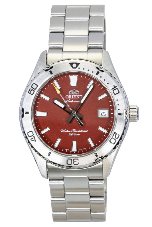Orient Mako Edelstahl Red Dial Automatik Taucher RA-AC0Q09R 200M Herrenuhr