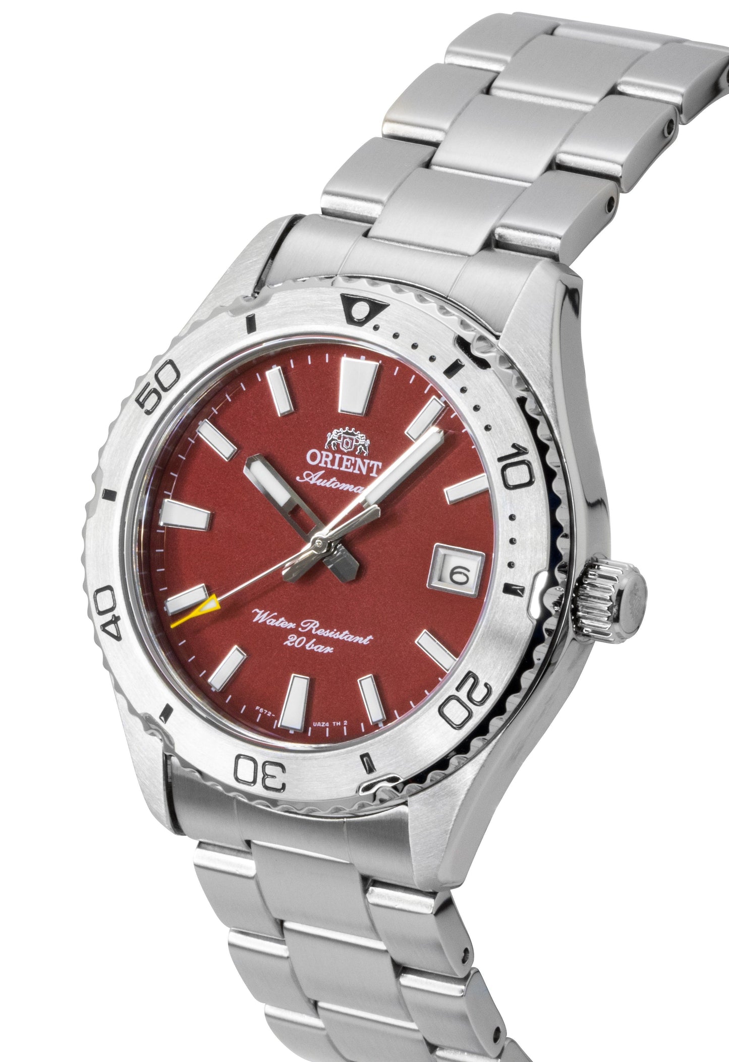 Orient Mako Edelstahl Red Dial Automatik Taucher RA-AC0Q09R 200M Herrenuhr