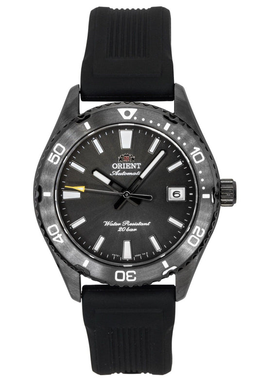 Orient Mako Silicone Strap Schwarzes Zifferblatt Automatik Taucher RA-AC0Q10N 200M Herrenuhr
