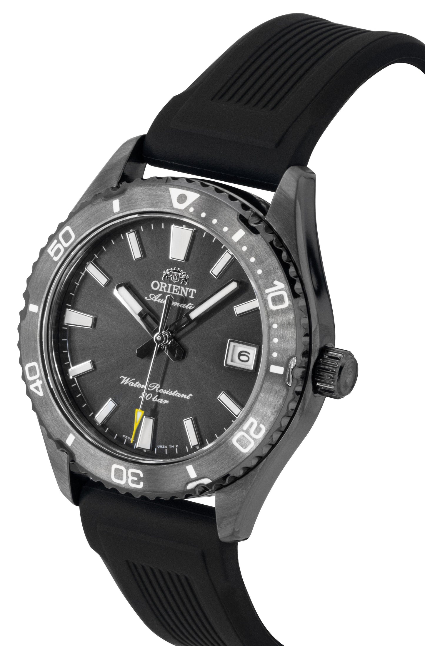 Orient Mako Silicone Strap Schwarzes Zifferblatt Automatik Taucher RA-AC0Q10N 200M Herrenuhr
