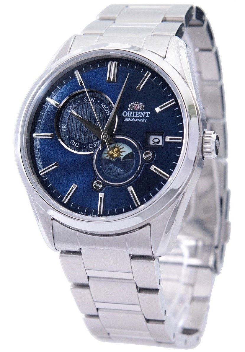 Orient Contemporary Sun & Moon Blaues Zifferblatt Automatik RA-AK0308L10B RA-AK0308L30B Herrenuhr