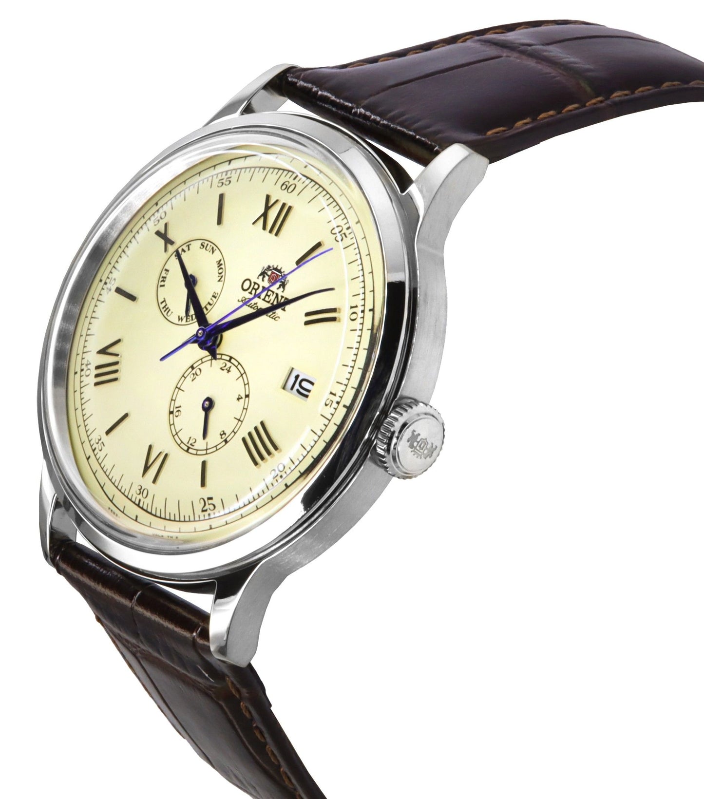 Orient Classic Bambino Version 8 Lederarmband Beige Dial Automatik RA-AK0702Y Herrenuhr