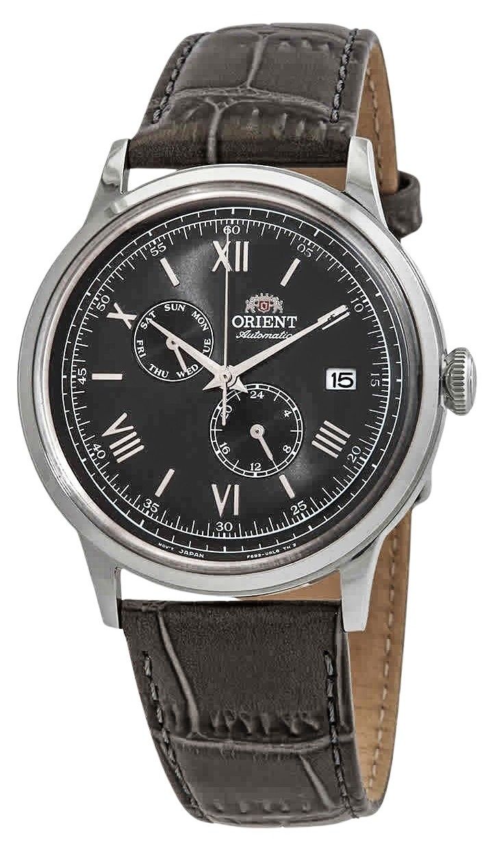 Orient Bambino Version 8 Classic Lederarmband Graues Zifferblatt Automatik RA-AK0704N10B Herrenuhr