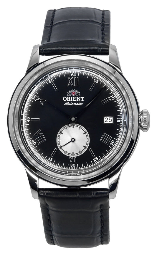 Orient Classic Bambino Version 2 Lederarmband Schwarzes Zifferblatt Automatik RA-AP0101B Herrenuhr