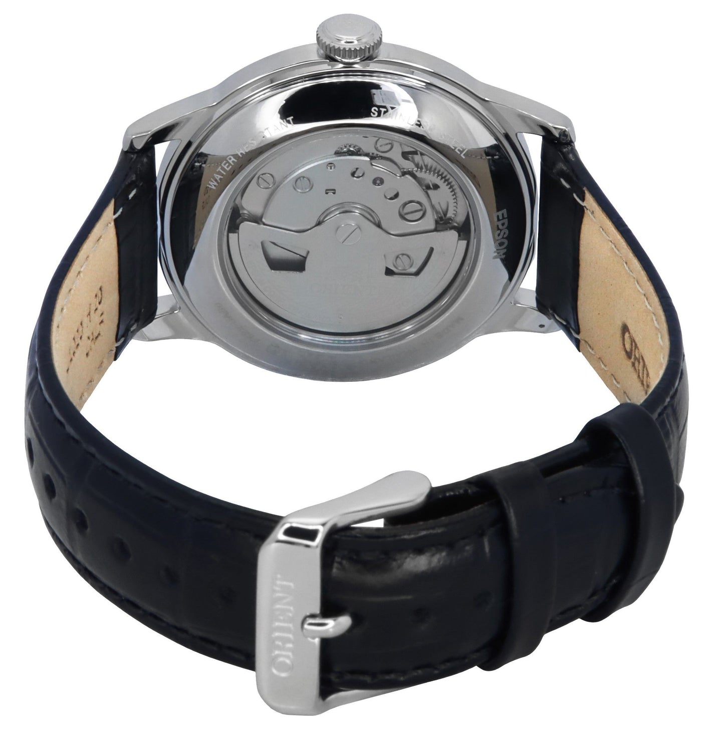 Orient Classic Bambino Version 2 Lederarmband Schwarzes Zifferblatt Automatik RA-AP0101B Herrenuhr