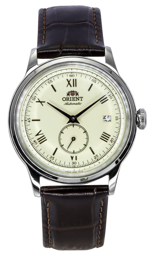 Orient Classic Bambino Version 2 Small Seconds Brown Lederarmband Champagnerfarbenes Zifferblatt Automatik RA-AP0105Y Herrenuhr